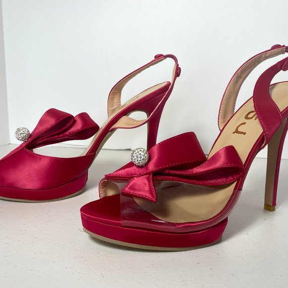 FSJ Women's open-toe high heels, 8.5, used once, stiletto, slingback - Picture 5 of 12